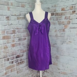 90s/Y2K Purple Satin Sleeveless Nightgown Medium